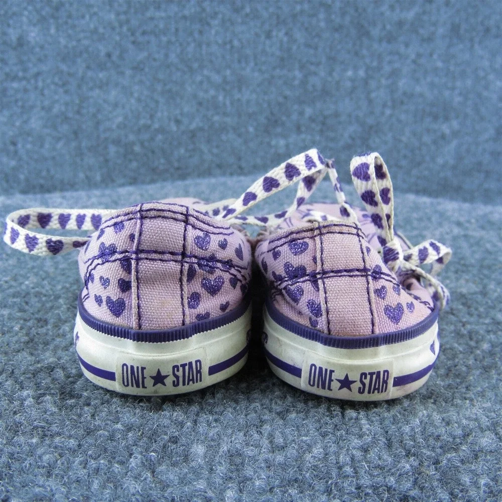 Converse Girls Sneaker Shoes Purple Fabric Lace Up Size‎ T 5 Medium